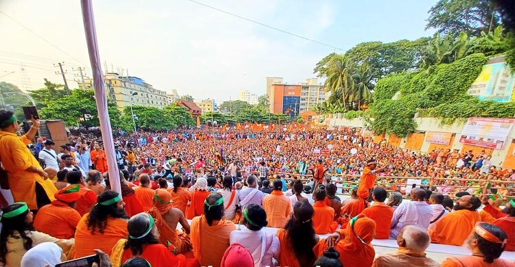 চট্টগ্রামে সনাতন জাগরণ মঞ্চের সমাবেশ, ৮ দাবিতে লংমার্চের ঘোষণা