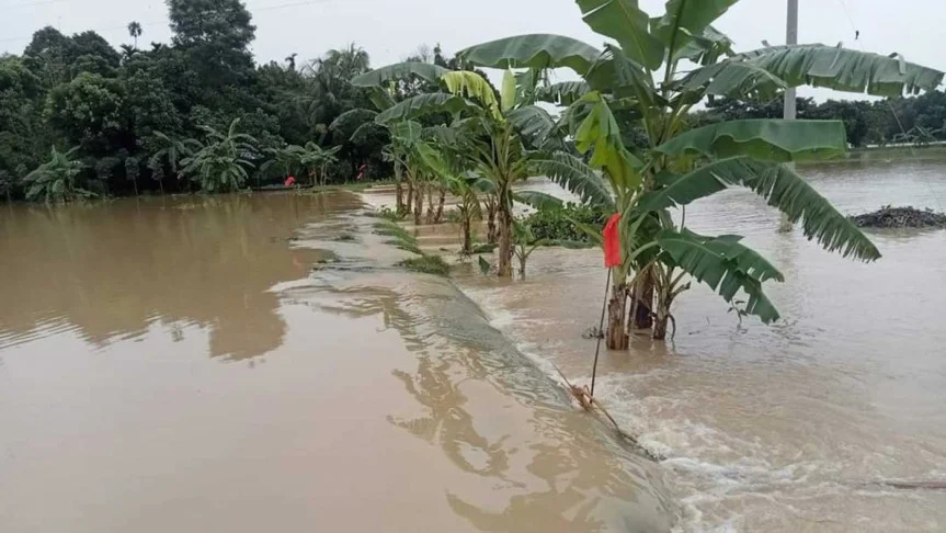 নেত্রকোনায় নদ-নদীর পানি বেড়ে নিম্নাঞ্চল প্লাবিত