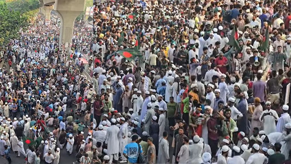 আওয়ামী লীগ নিষিদ্ধের দাবিতে স্লোগানে স্লোগানে উত্তাল শাহবাগ