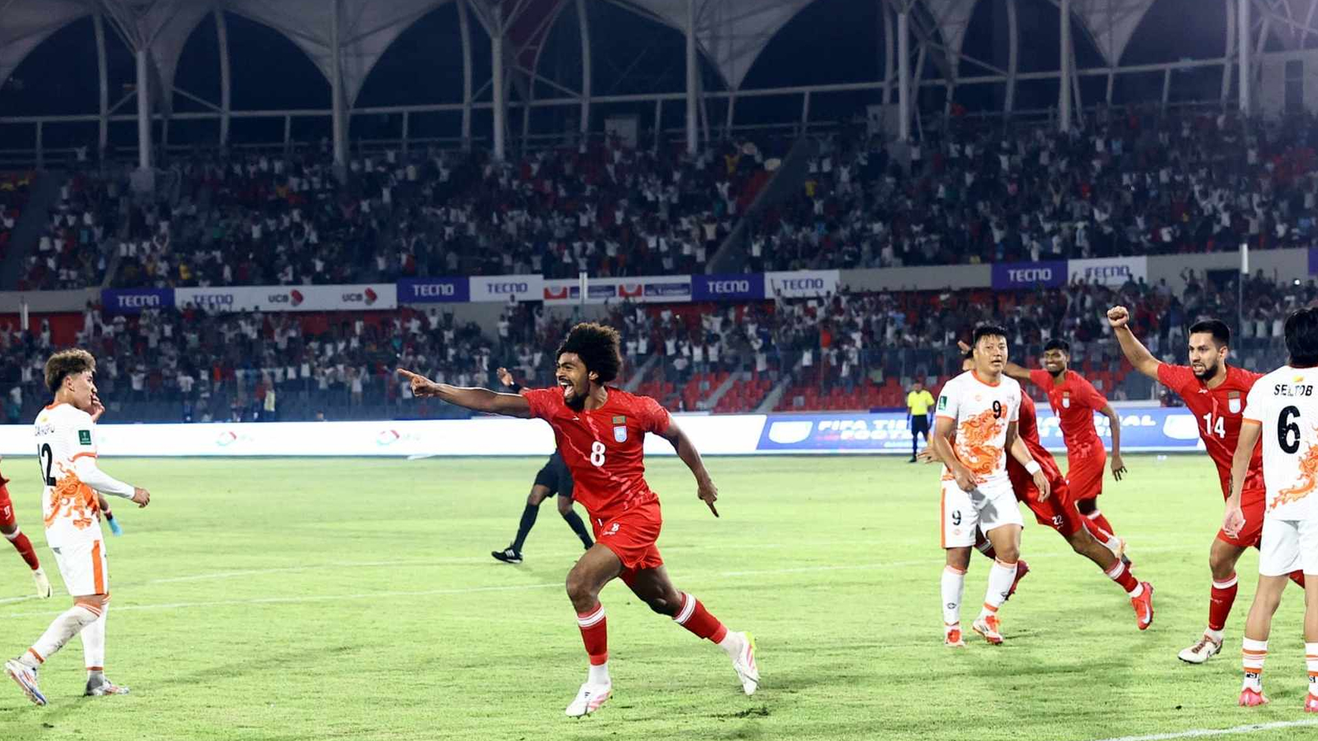 ঘরের মাঠে হামজার অভিষেক ম্যাচে ভুটানকে হারালো বাংলাদেশ
