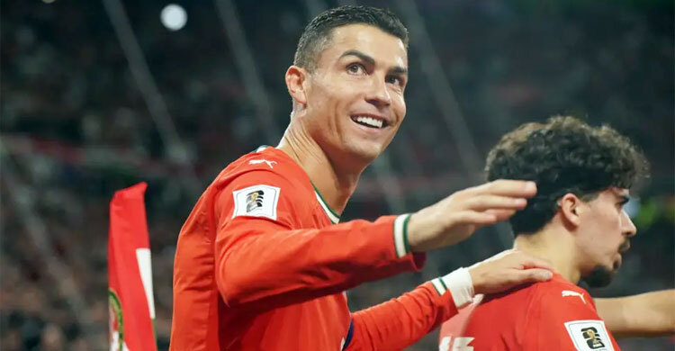 রোনালদোর রেকর্ড ছোঁয়া গোল, নাটকীয় জয় পর্তুগালের