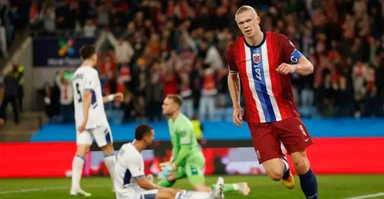 বিশ্বকাপ বাছাই: ইউরোপ হালান্ডের হ্যাটট্রিক, ইসরায়েলের জালে ৫ গোল নরওয়ের