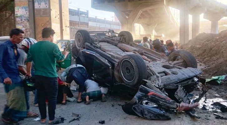 চট্টগ্রাম নগরীতে এলিভেটেড এক্সপ্রেসওয়ে থেকে ছিটকে পড়লো গাড়ি, নিহত ১