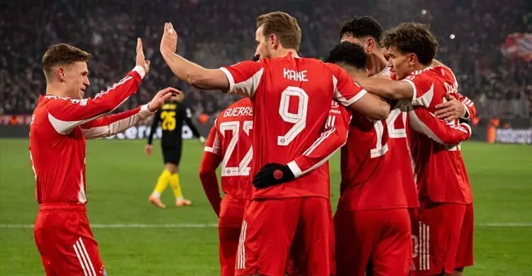 চ্যাম্পিয়ন্স লিগ কেইনের জোড়া গোলে শেষ ষোলোতে বায়ার্ন